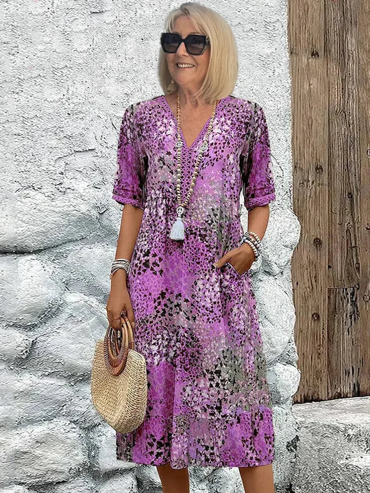 Women's Vibrant Mid-Length A-Line Dress