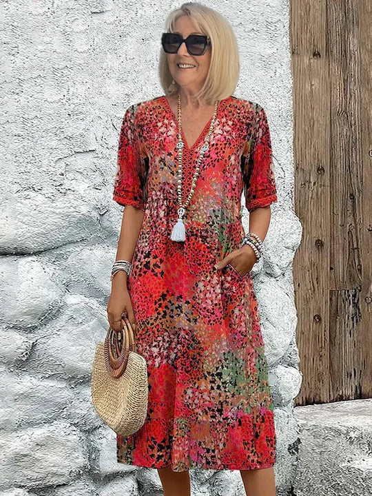Women's Vibrant Mid-Length A-Line Dress