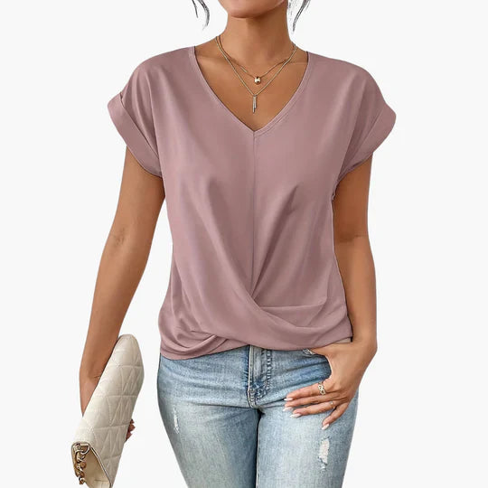 V Neck T Shirt Loose Fit Summer