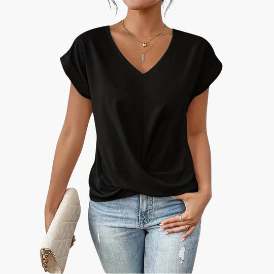 V Neck T Shirt Loose Fit Summer