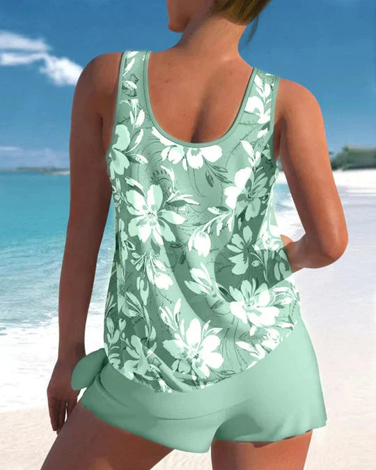 Tankini Set V Neck Boyshort Summer