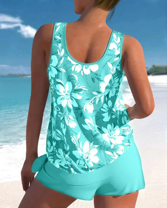 Tankini Set V Neck Boyshort Summer