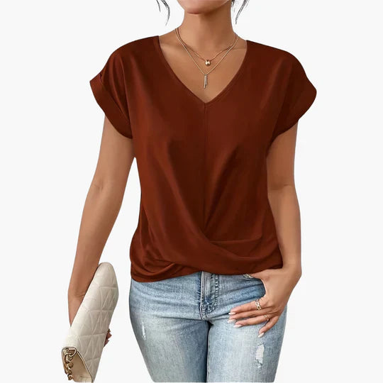 V Neck T Shirt Loose Fit Summer