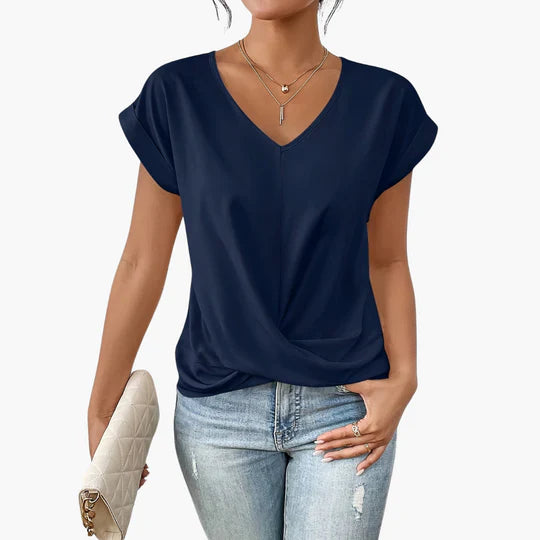 V Neck T Shirt Loose Fit Summer