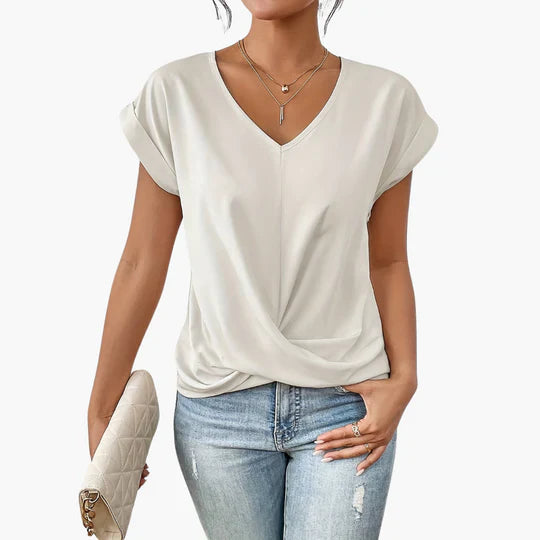 V Neck T Shirt Loose Fit Summer