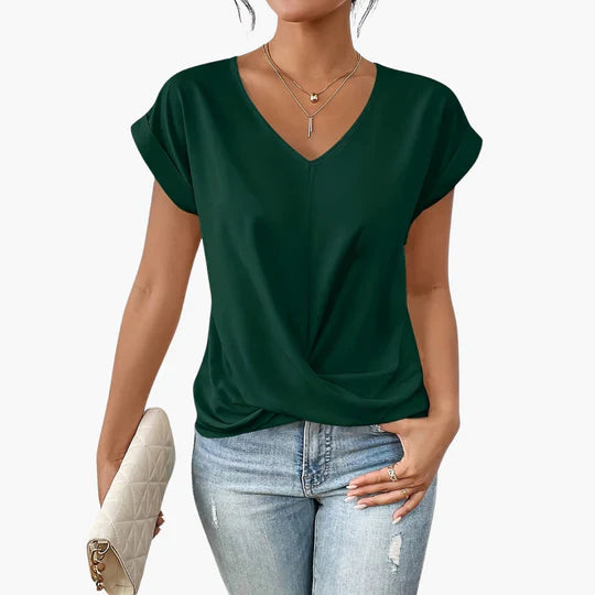 V Neck T Shirt Loose Fit Summer