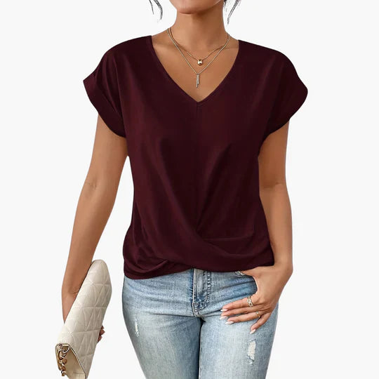 V Neck T Shirt Loose Fit Summer