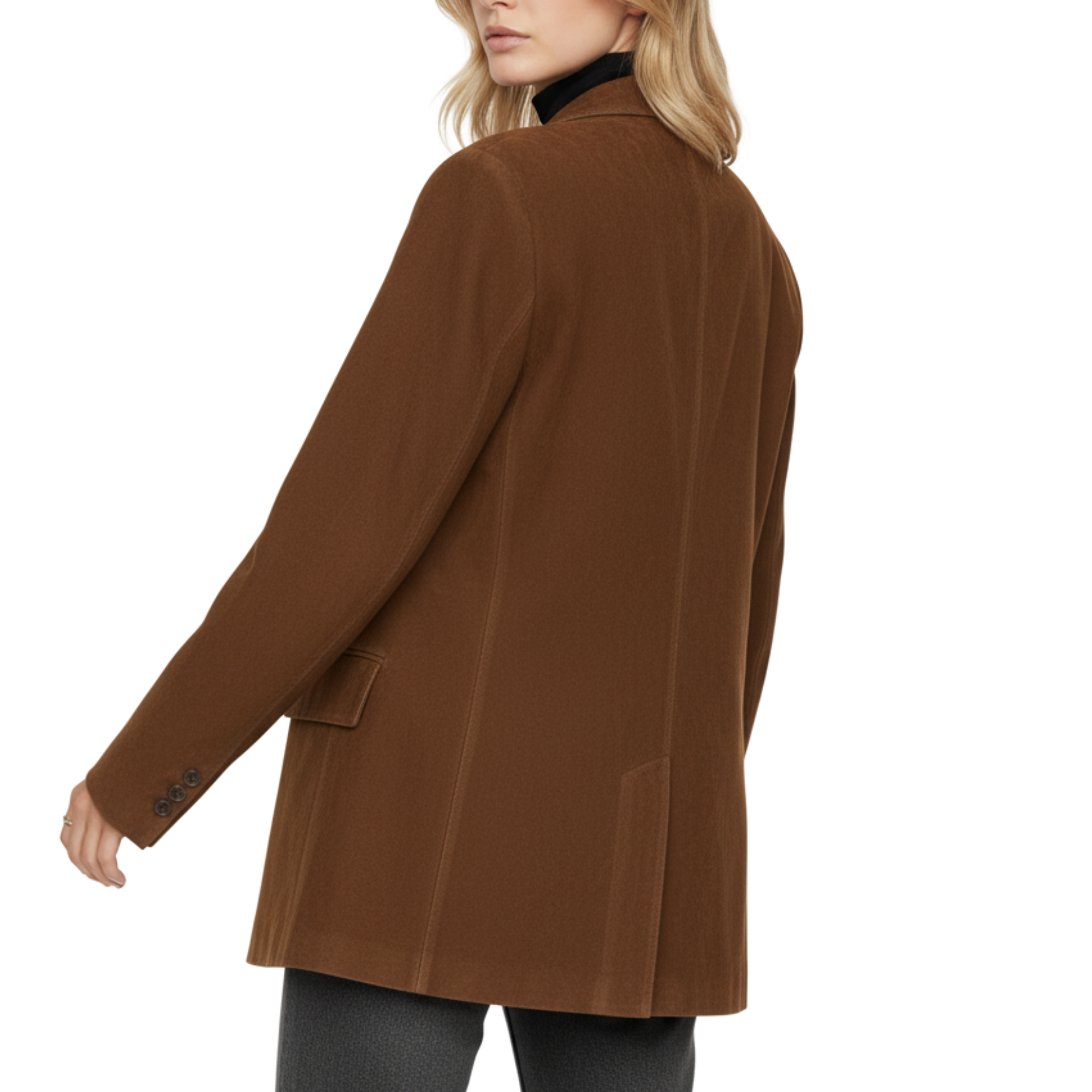 Jesienna Kurtka Suede z Guzikami