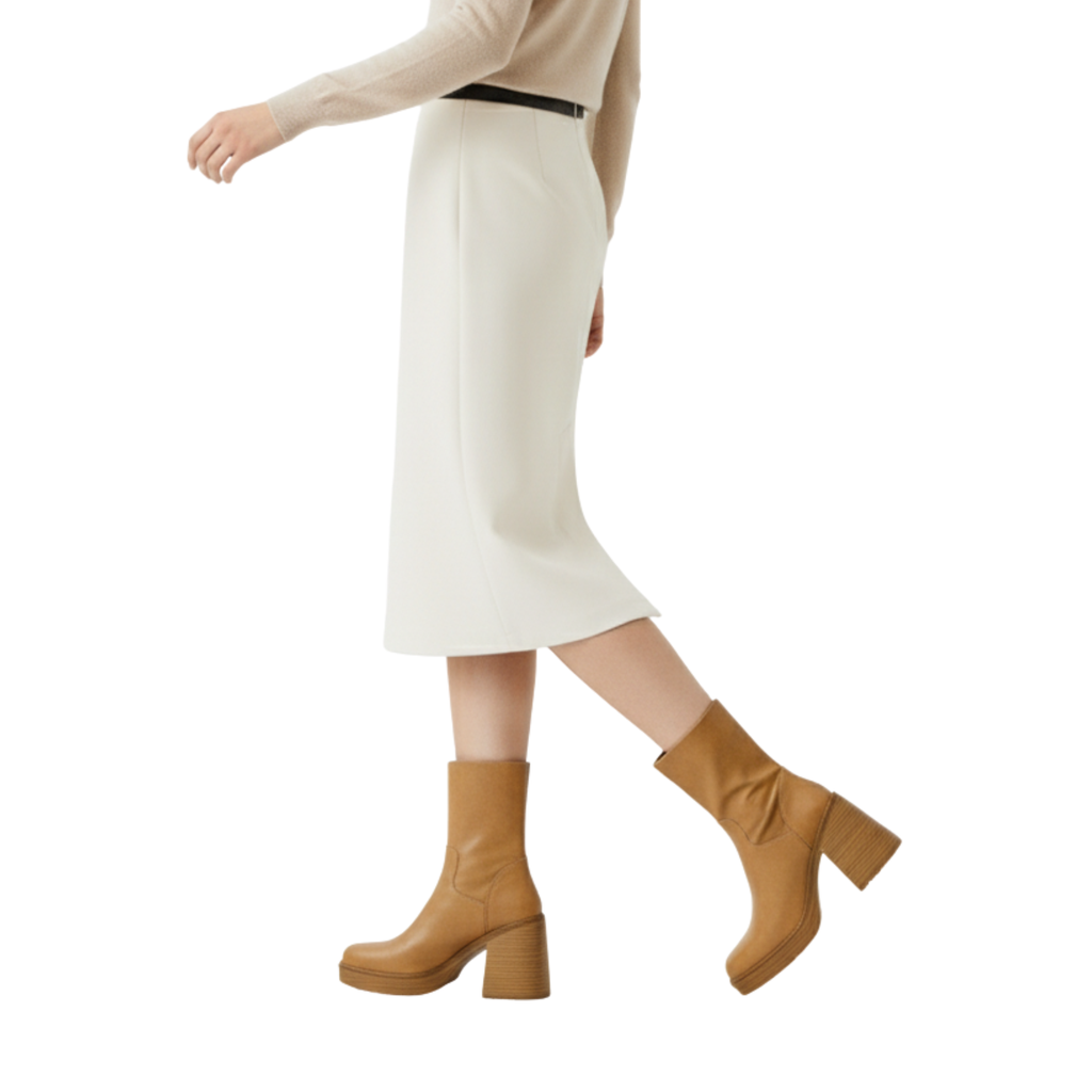 Botki na Obcasie na Jesień, Sztuczna Skóra