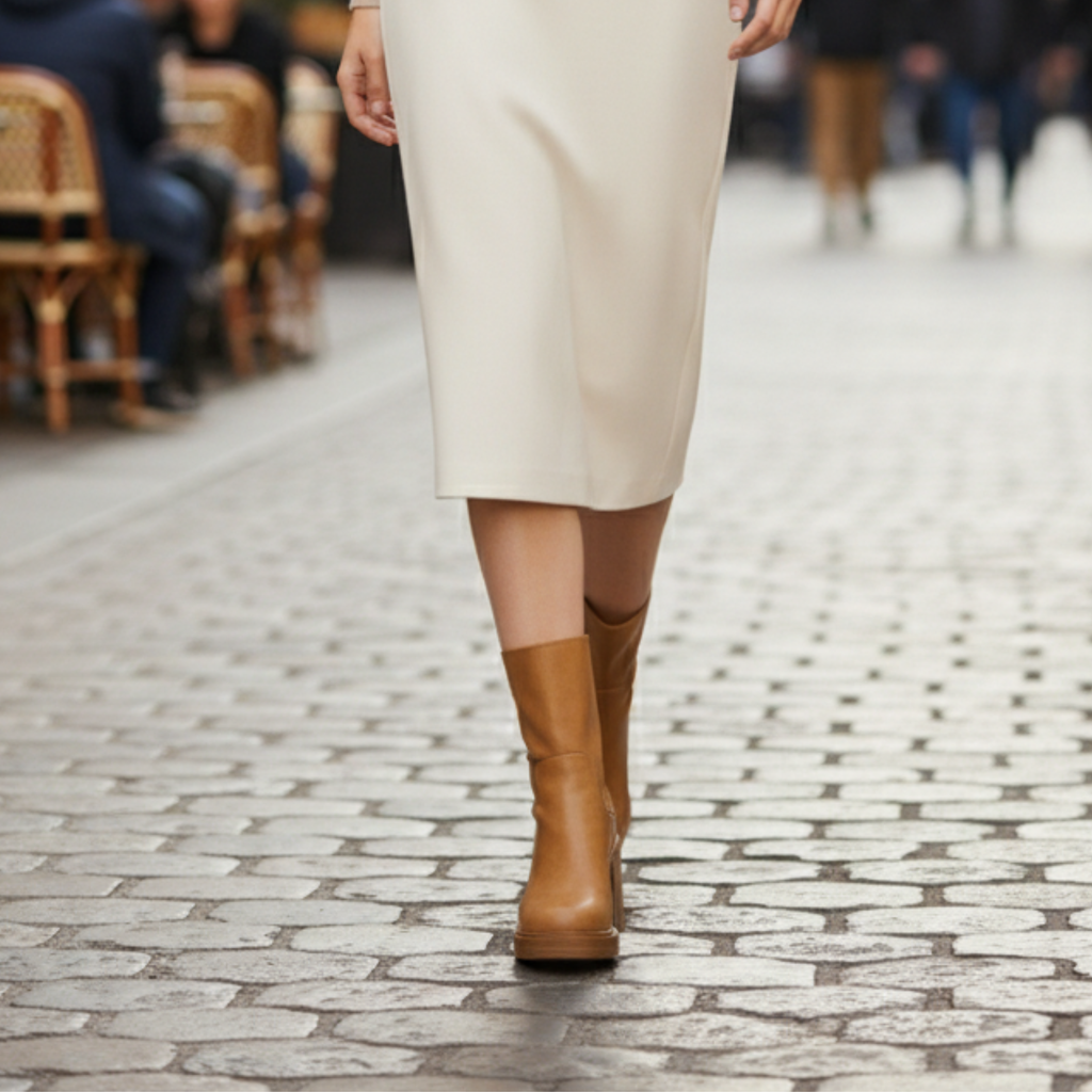 Botki na Obcasie na Jesień, Sztuczna Skóra