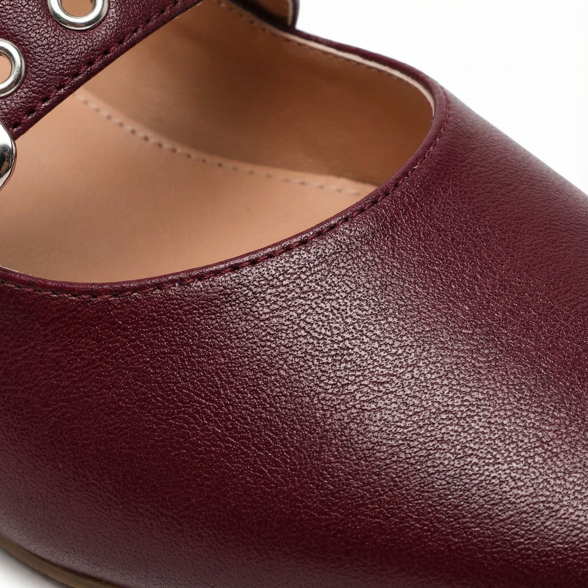 Baleriny Mary Jane Skórzane Klamra Lato