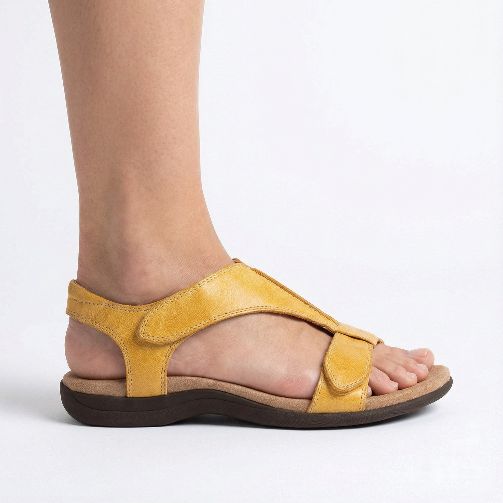 Casualowe sandały z odkrytymi palcami – regulowane paski na rzep, antypoślizgowa podeszwa