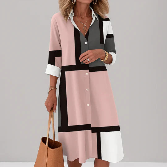 Women's Shirt Dress Print Button Front Summer