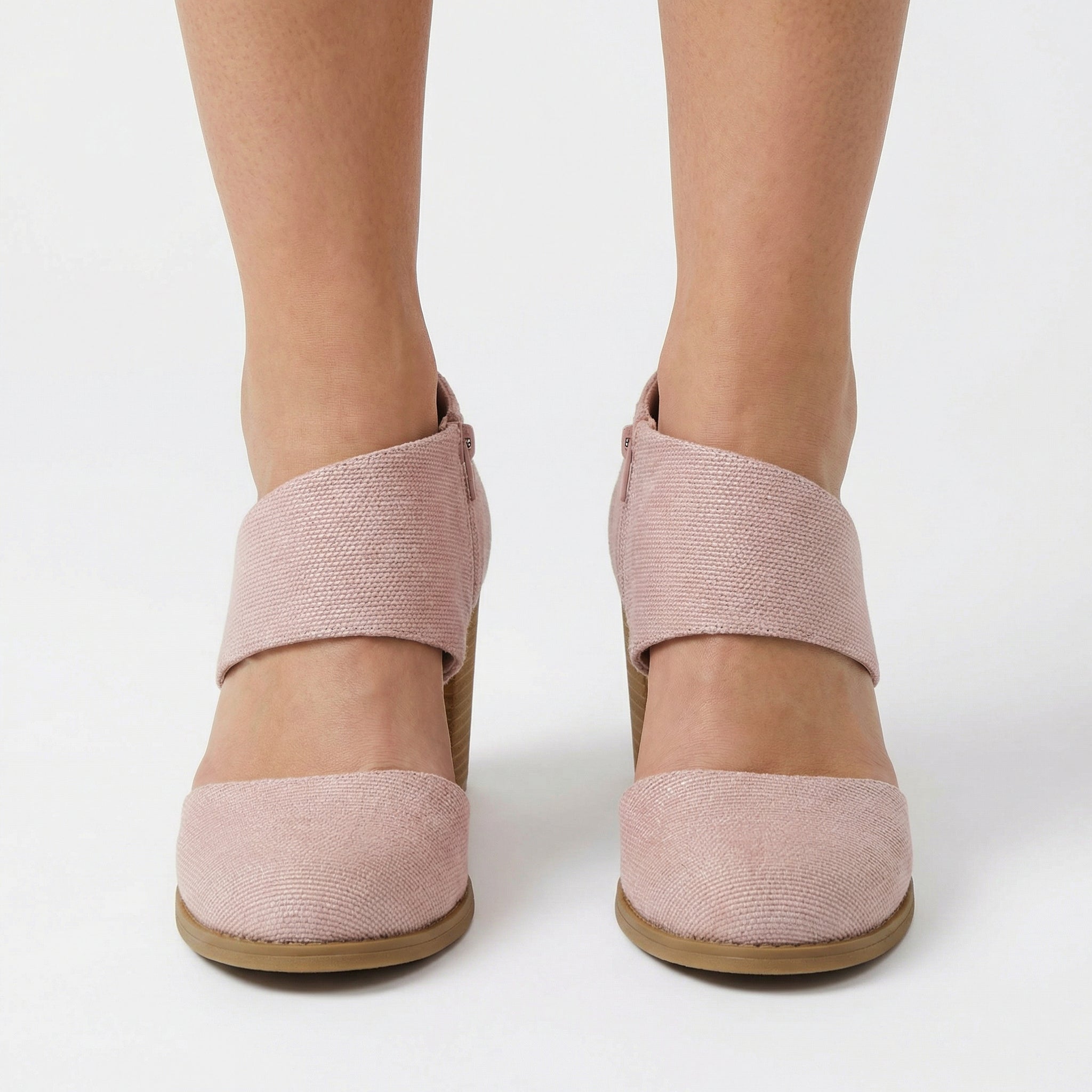 Czółenka na koturnie z zakrytym noskiem – obcas 7,5 cm, boczny zamek, obcas obszyty skórą