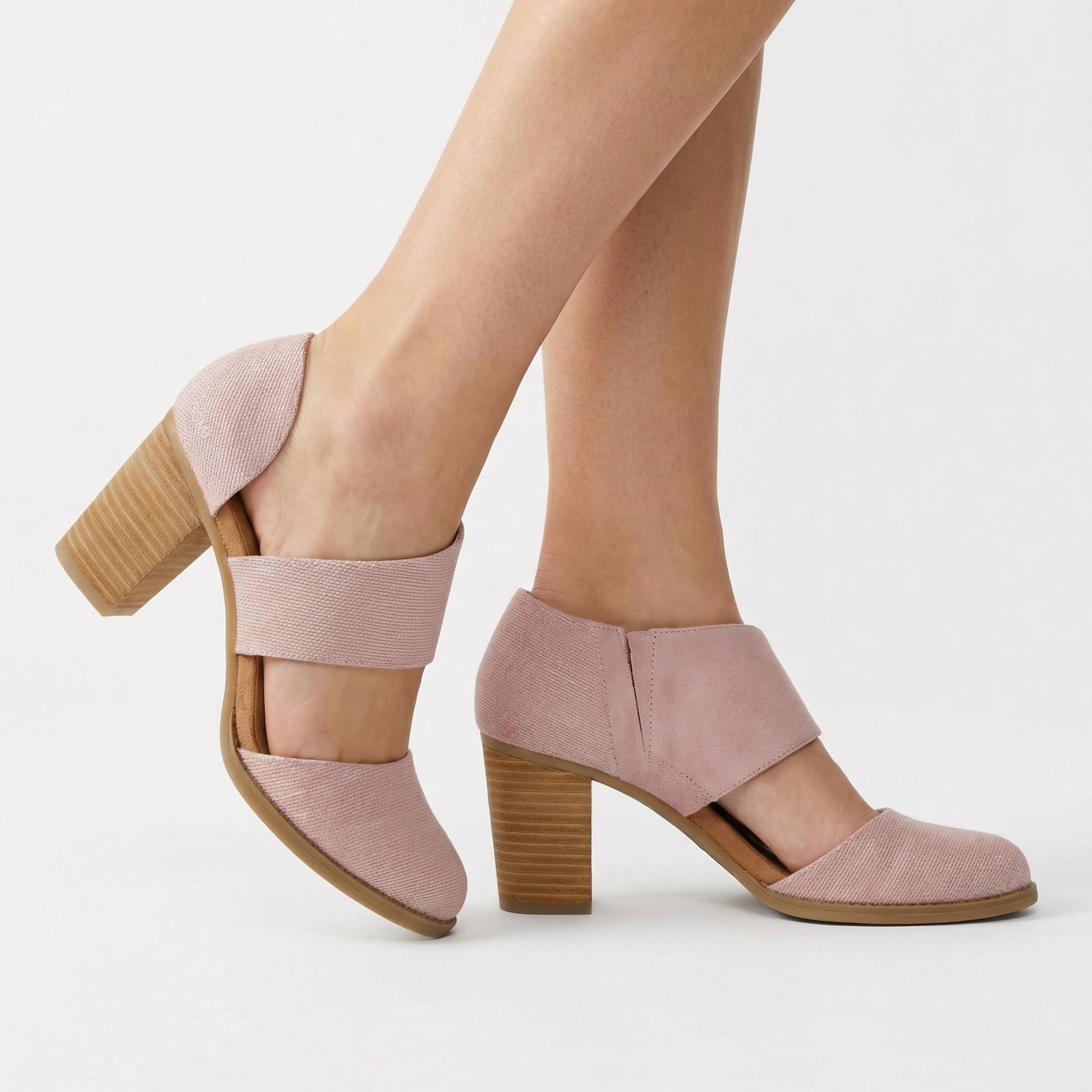 Czółenka na koturnie z zakrytym noskiem – obcas 7,5 cm, boczny zamek, obcas obszyty skórą