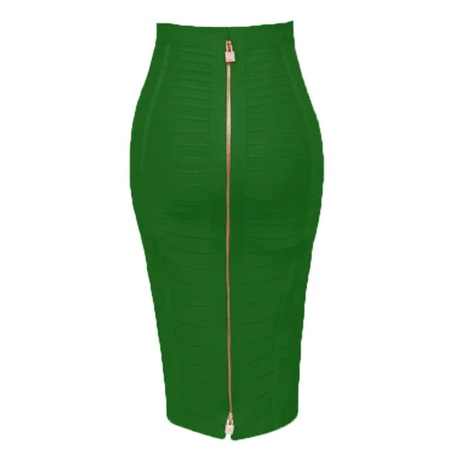 Sexy Zipper Bandage Skirt Designer A Line Skirt Faldas