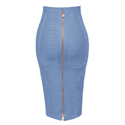 Sexy Zipper Bandage Skirt Designer A Line Skirt Faldas