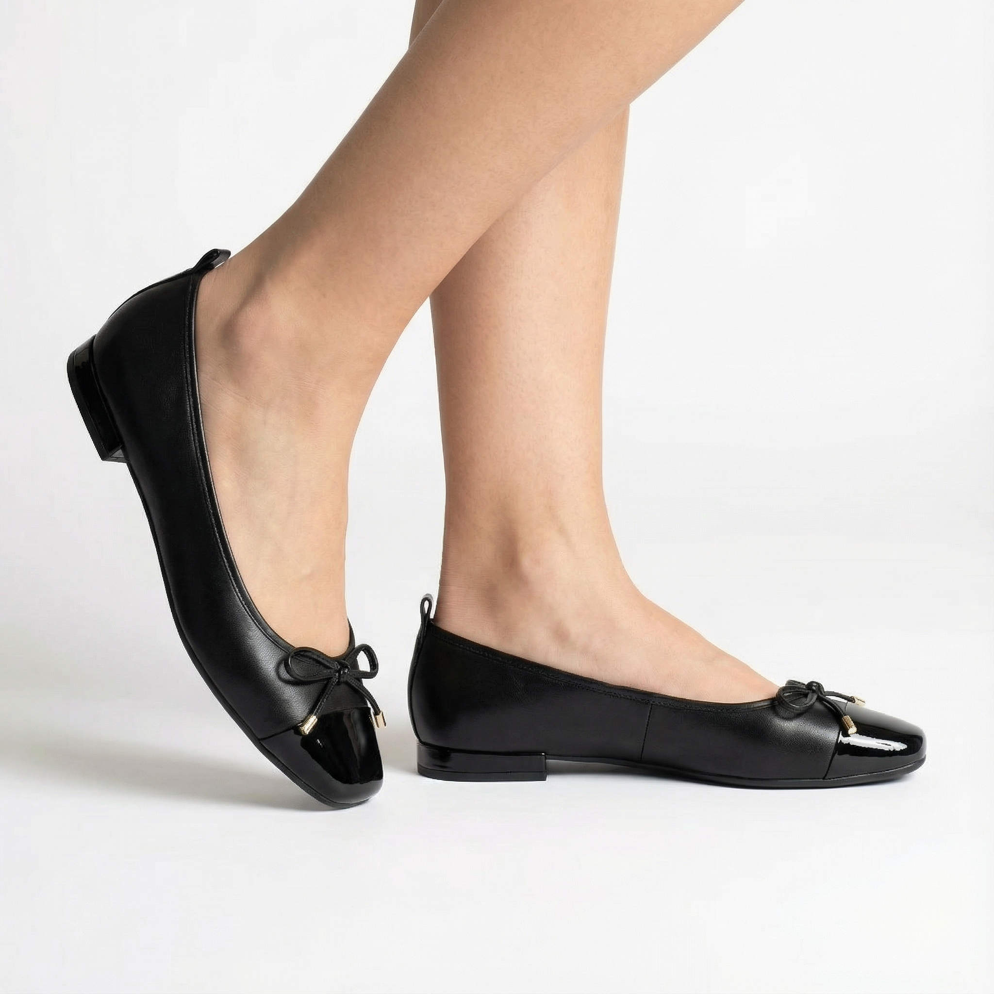 Baleriny Skórzane Z Kokardą Lato