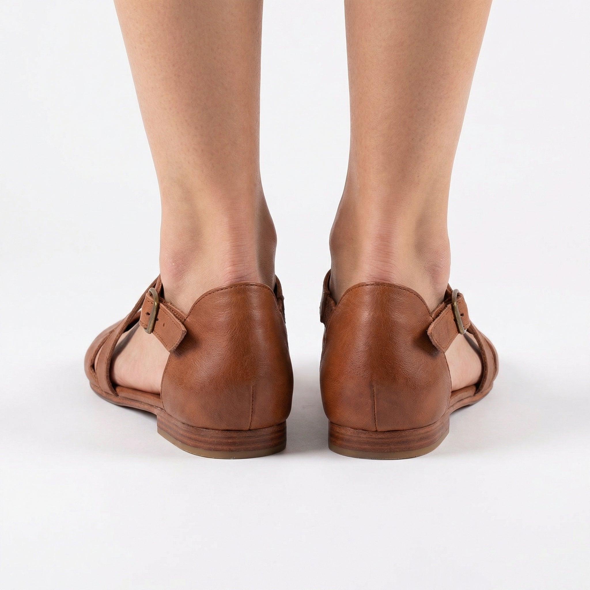 Baleriny Skórzane Regulowany Pasek Lato