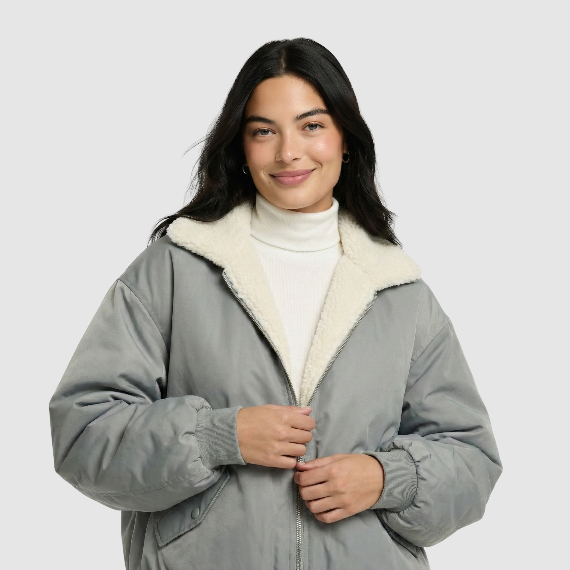 Damska bomberka z futerkową podszewką