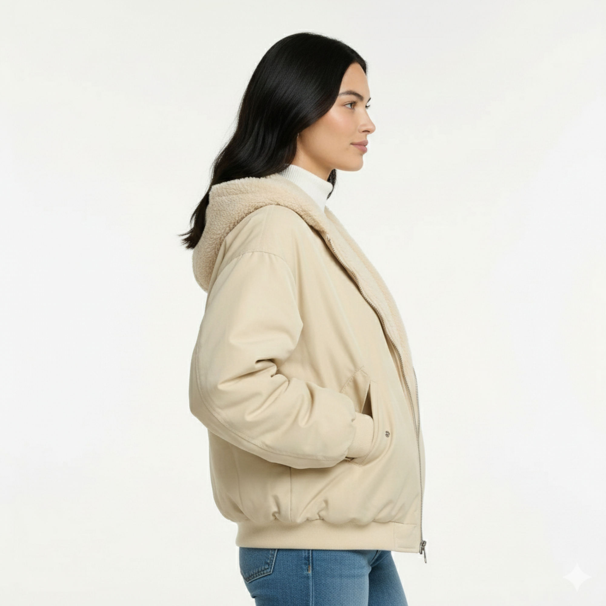 Damska bomberka z futerkową podszewką