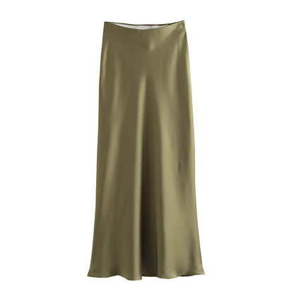 Elysia A-Line Satin Skirt|Sprint Moda - Sprint Moda