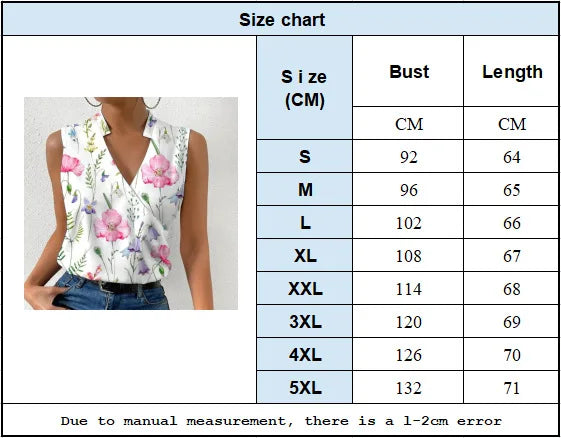 V-Neck Sleeveless Print women Blouse top|Sprint Moda - Sprint Moda