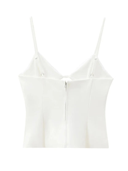 Women's Cut-Out Bow |Stretch V-Neck Top|Sprint Moda - Sprint Moda