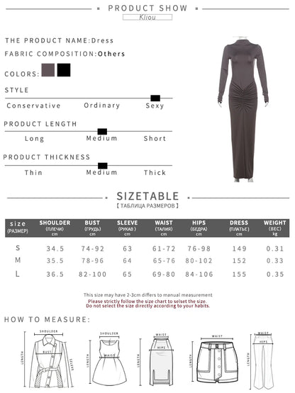 Elegant Autumn Maxi Body|Shaping, Long Sleeve Dress|Sprint Moda - Sprint Moda