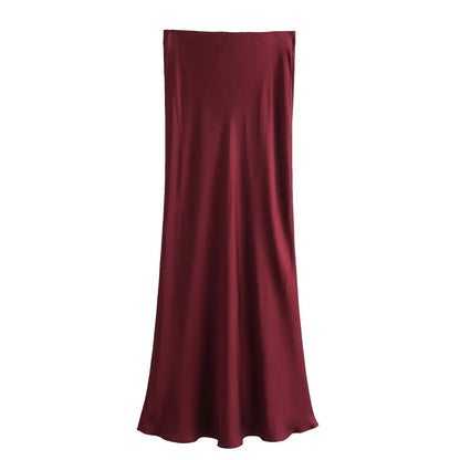 Elysia A-Line Satin Skirt|Sprint Moda