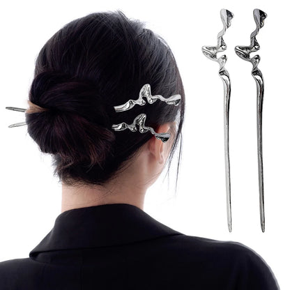 Women's Hairpin Metal Hair Stick Pin Chinese Chopstic Headdress Elegant Jewelry Accessories Wedding Party Headwear