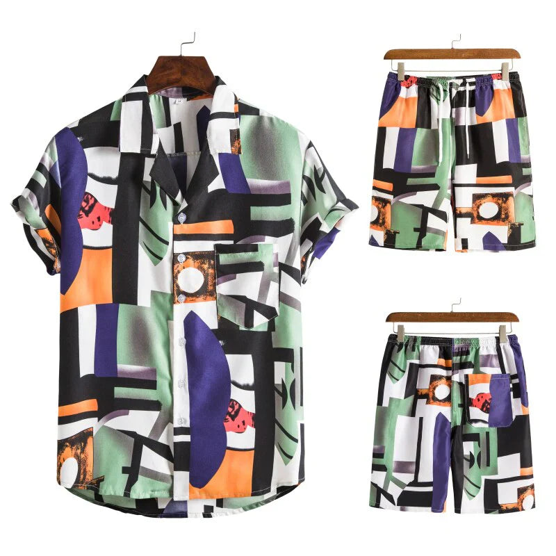 Men's Hawaiian Tropical Summer Set