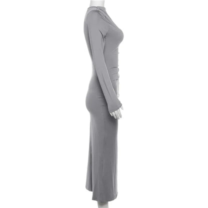 Amelia Elegant Ruched Long Bodycon Dress|Sprint Moda - Sprint Moda