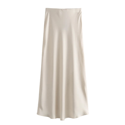 Elysia A-Line Satin Skirt|Sprint Moda - Sprint Moda