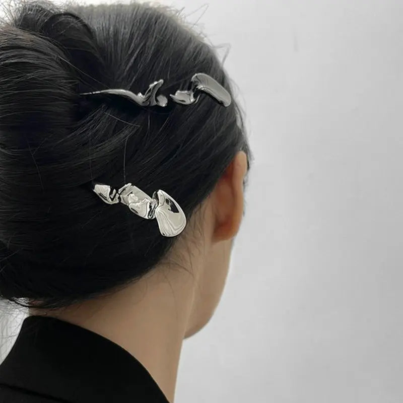 Women's Hairpin Metal Hair Stick Pin Chinese Chopstic Headdress Elegant Jewelry Accessories Wedding Party Headwear