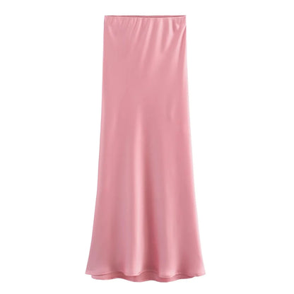 Elysia A-Line Satin Skirt|Sprint Moda