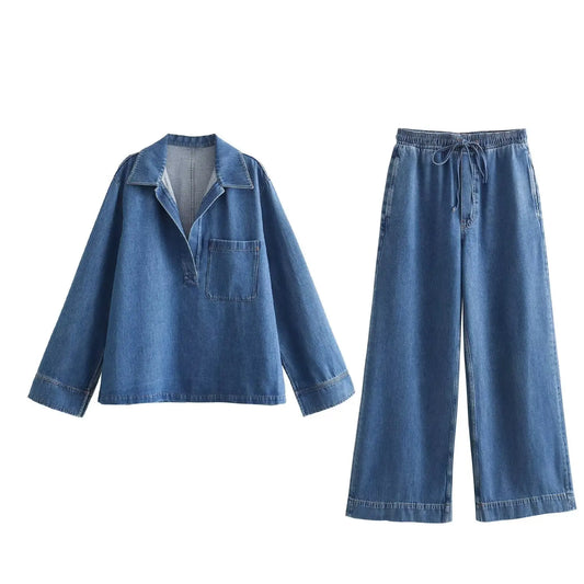 Vintage Denim Suit|Sprint Moda - Sprint Moda