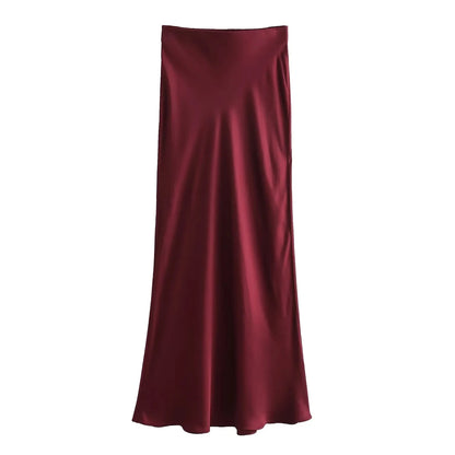 Elysia A-Line Satin Skirt|Sprint Moda