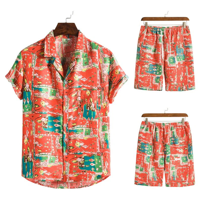 Men's Hawaiian Tropical Summer Set