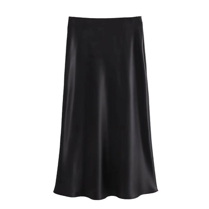 Elysia A-Line Satin Skirt|Sprint Moda