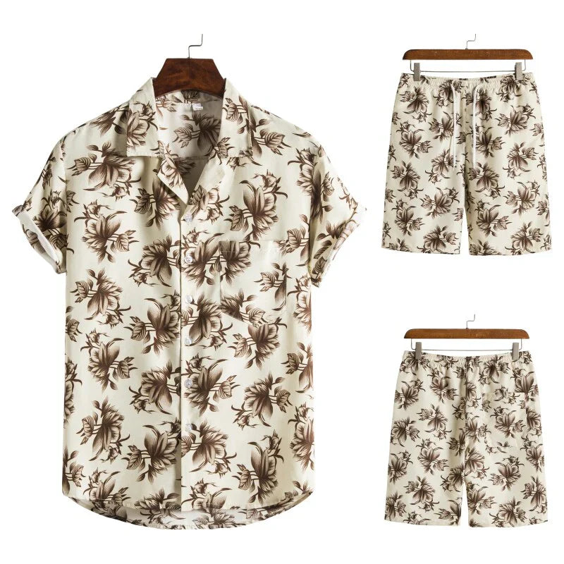 Men's Hawaiian Tropical Summer Set