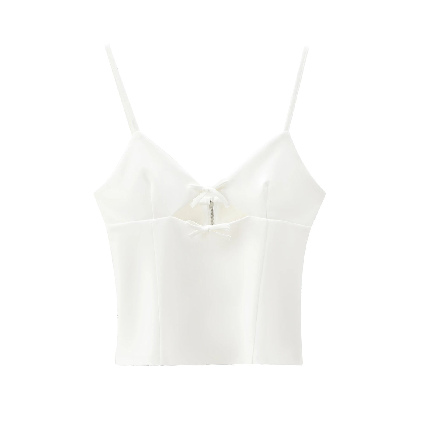 Women's Cut-Out Bow |Stretch V-Neck Top|Sprint Moda - Sprint Moda