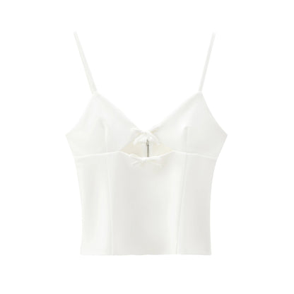 Women's Cut-Out Bow |Stretch V-Neck Top|Sprint Moda - Sprint Moda