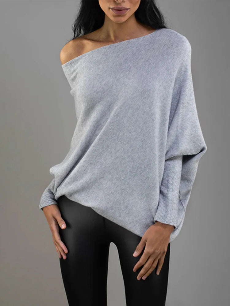 Autumn & Winter Ribbed Knit Bat Sleeve Jumper Set - Sprint Moda