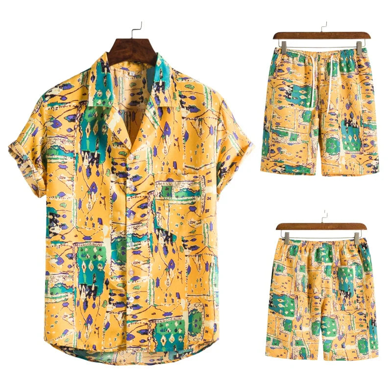 Men's Hawaiian Tropical Summer Set