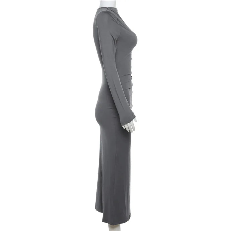 Amelia Elegant Ruched Long Bodycon Dress|Sprint Moda - Sprint Moda