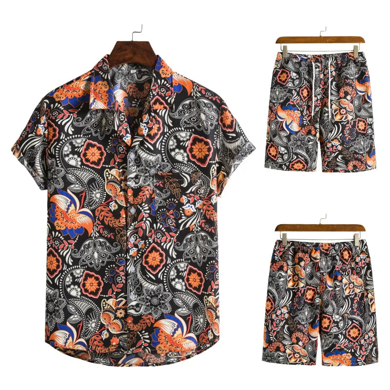 Men's Hawaiian Tropical Summer Set