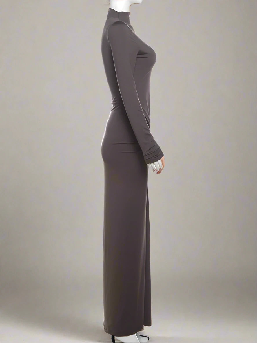 Elegant Autumn Maxi Body|Shaping, Long Sleeve Dress|Sprint Moda - Sprint Moda