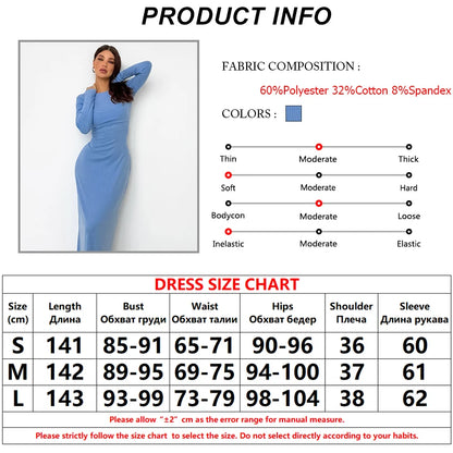 France Blue Slim Fit Long Dress |Sprint Moda - Sprint Moda