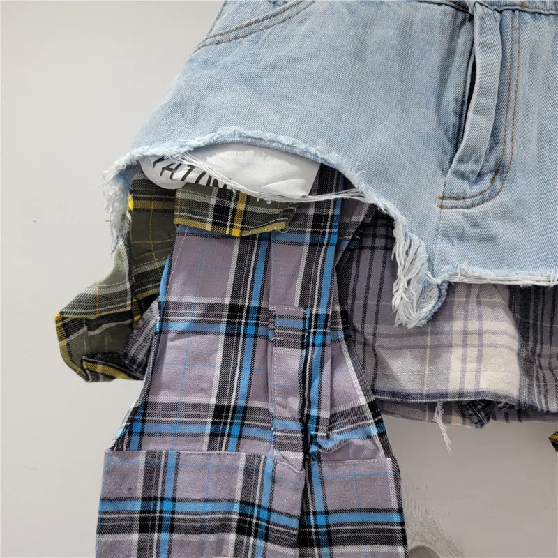 Kitkat Plaid Patchwork Mini Skirt | Sprint Moda - Sprint Moda